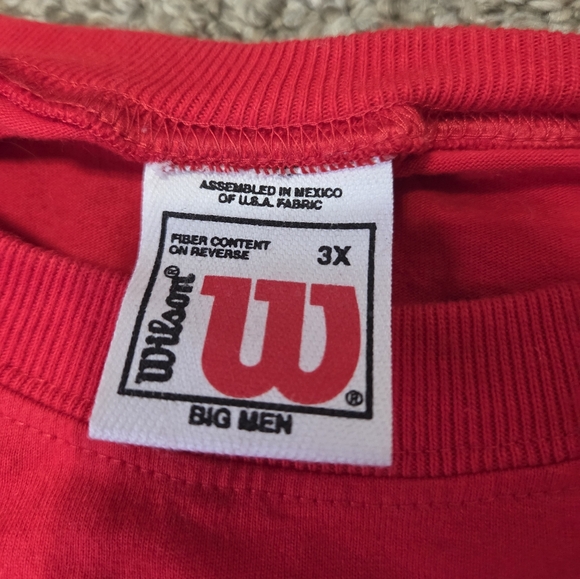 Vtg Wilson Athletics Baseball Style Jersey TShirt Red Gray 3X - Picture 4 of 10